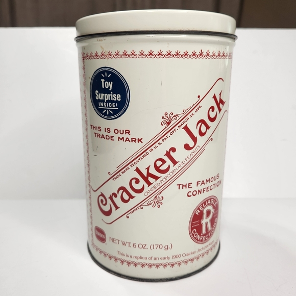 1980 Vintage Tin Kitchen Canister Cracker Jack Popcorn Confection EMPTY - Picture 6 of 16